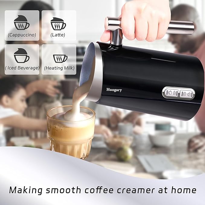 Huogary 4-in-1 Milk Frother & Steamer