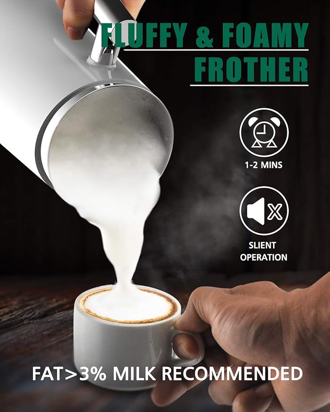 Huogary Milk Frother & Steamer (4.5oz/10.5oz)